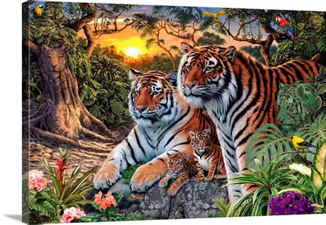 Tiger Family Wall Art, Canvas Prints, Framed Prints, Wall Peels | Great ...