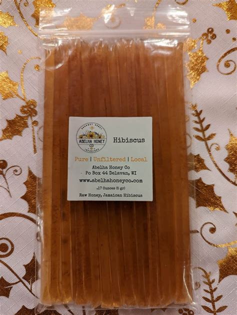 20 Pack Hibiscus Gourmet Infused Organic Honey Sticks