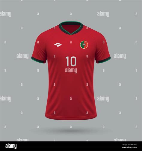 3d realistic soccer jersey Portugal national team, shirt template for ...