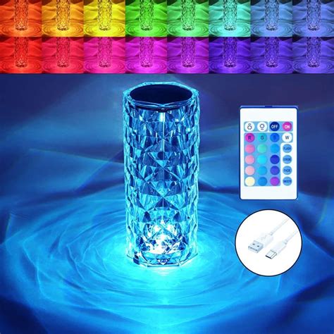 Crystal Lamp 16 Color Changing RGB Night Light Touch Lamp USB - Plattershare - Recipes, Food ...