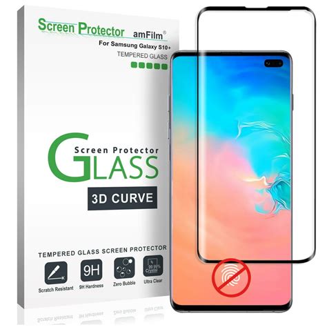 Galaxy S10 Plus Screen Protector Glass - amFilm Full Cover (Not ...