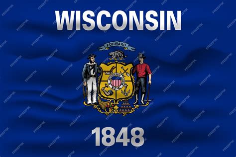 Premium Vector | Waving flag of the wisconsin state vector illustration