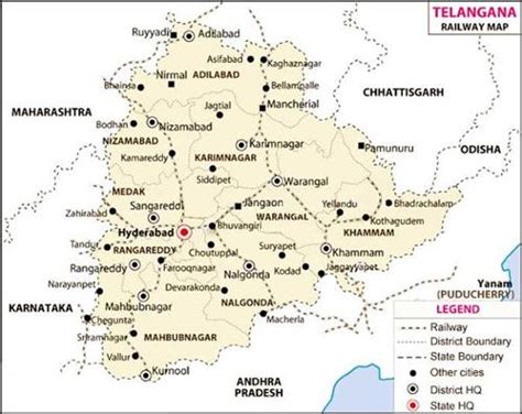 Telangana Geography: Railways in Telangana