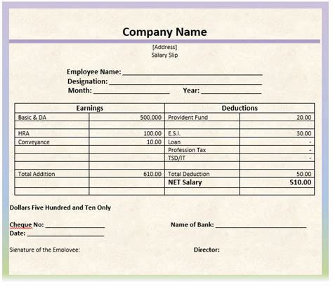 Free Salary Slip Format & Template - 15+ Salary slip Excel / word Download - Project Management ...