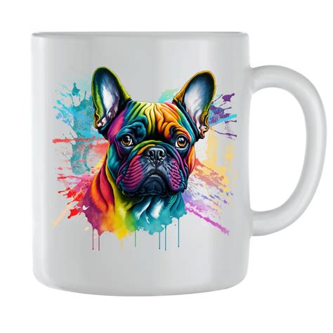 Rainbow4 Coffee Mugs for Men Women Frenchie Lovers Graphic Cups Present ...