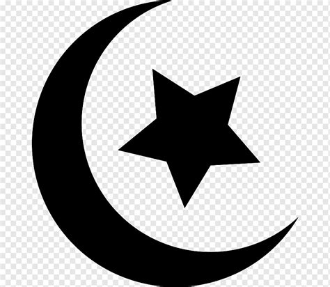 Star and crescent, Moon star, monochrome, silhouette, islam png | PNGWing