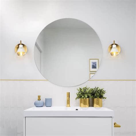 Seticy Modern 1-light Accent Wall Sconce White Gold Bathroom Vanity ...