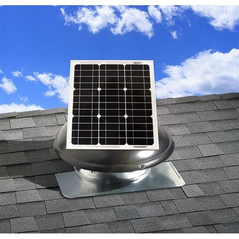 U.S. Sunlight 1820-CFM Black Galvanized Steel Solar Power Roof Vent in ...