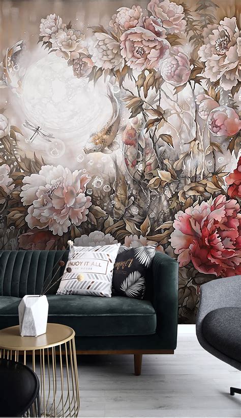 3D Rose Flower Wallpaper Floral Wall Mural Modern Home Decor For Living Room Bedroom Entryway ...