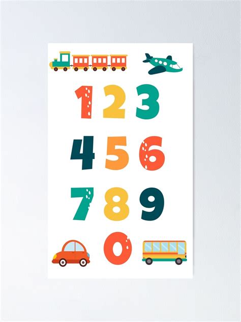 "Kids Colourful 1234 Numbers Chart" Poster for Sale by DreaK | Redbubble