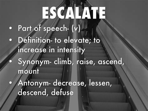 Definitions Of Escalate Synonyms Antonyms And Pronunciation