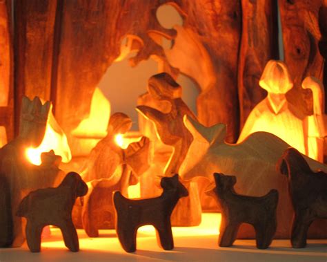 Wooden Nativity Set, Carved Nativity, Christmas Creche, Carved Nativity Figurines, Wooden Manger ...