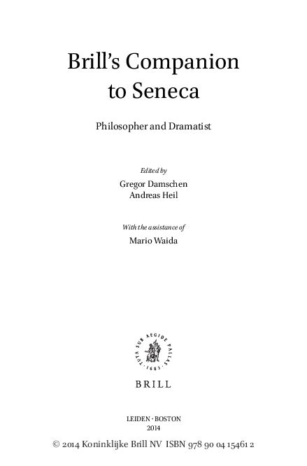 (PDF) The Works of Seneca the Younger and their Dates | C. W. (Toph) Marshall - Academia.edu