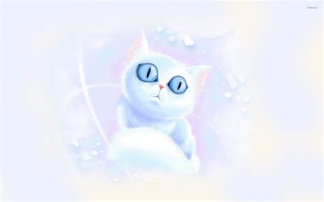 White kitten with blue eyes wallpaper - Artistic wallpapers - #16714