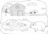 Boerderij Kleurplaten  Gratis Printbare sketch template