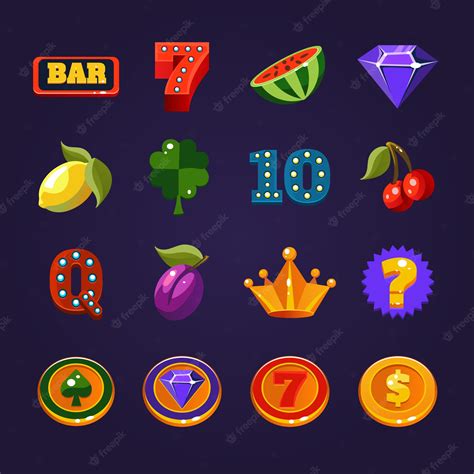 Premium Vector | Slot Machine Symbols Set