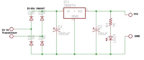 5V Power Supply Circuit | circuits4you.com