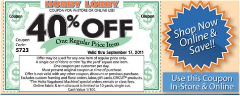 Sheryl's Crafting Corner: Hobby Lobby Coupon