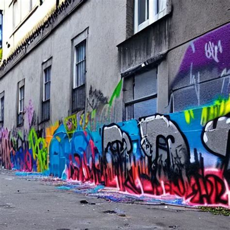 a graffiti on a street showing the end of the world | Stable Diffusion ...