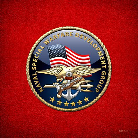 Naval Special Warfare Development Group - D E V G R U - Emblem on Red ...