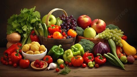 Healthy Fruits And Vegetables Background, Pictures Of Vegetables And ...