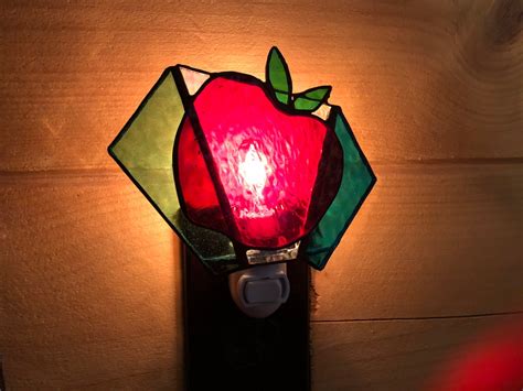 Stained Glass Apple Night Light with 4 watt bulb | Etsy