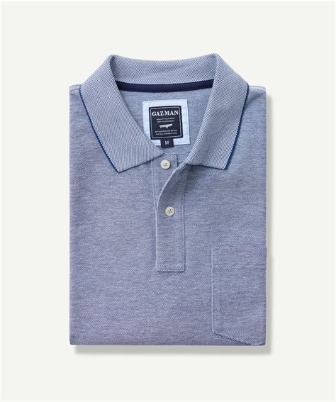 Oxford Pocket Polo Shirt - Navy | Polos | GAZMAN