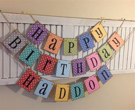 Birthday Banner With Personalized Name Bunting Garland Sign