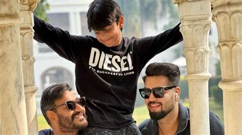 Ajay Devgn poses with son Yug Devgan and nephew Daanish Gandhi, shares ...