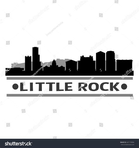 Little Rock Skyline Silhouette Stamp City: vector de stock (libre de regalías) 647179006 ...