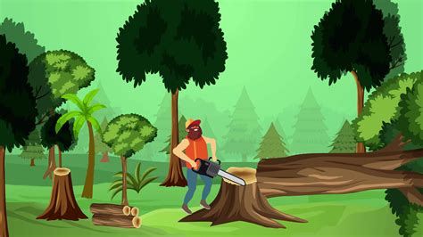 Man Cutting Trees Stock Video Footage for Free Download