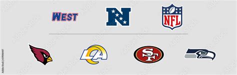 NFL National Football Conference West Division logos. Vector, transparent. Stock Vector | Adobe ...