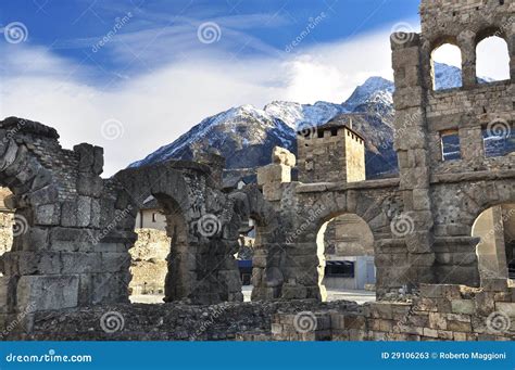 Roman Ruins in Aosta, Italy Stock Image - Image of italy, alps: 29106263