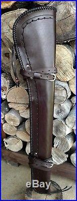 leather rifle sling » Handmade Leather Rifle Scabbard with Cartridge ...