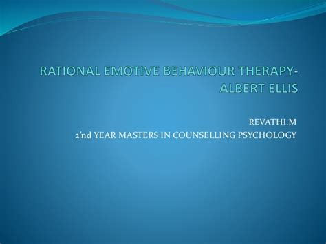 Rational emotive behaviour therapy albert ellisntroduct