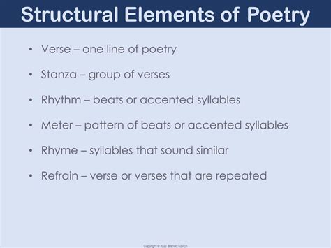 Structural Elements of Poetry - Enjoy Teaching with Brenda Kovich