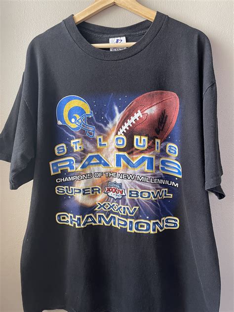 2000s Vintage Super Bowl XXXIV Champions St Louis Rams Graphic | Etsy | St louis rams, Cool ...