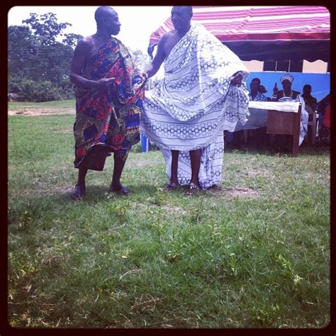 Two elders of Abenta doing agbadza dance during inauguration of girl power project at Abenta ...