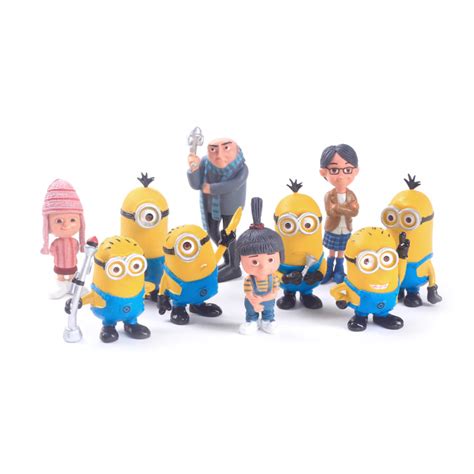 Lot de 10 mini figurines Moi Moche et Méchant Minions - 5 à 9 cm