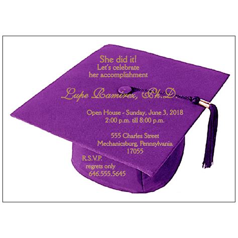 Graduation Party Invitation Grad-10 Purple ⋆ IPV Studio