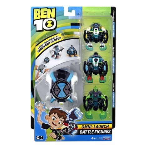 Ben 10 Omni-Launch Battle Figures- Omni-Enhanced Four Arms, Cannonbolt ...