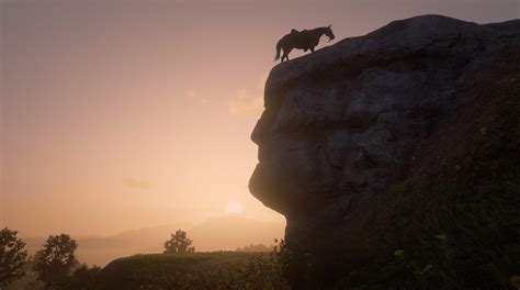 Sunset @ Face Rock : r/reddeadredemption2