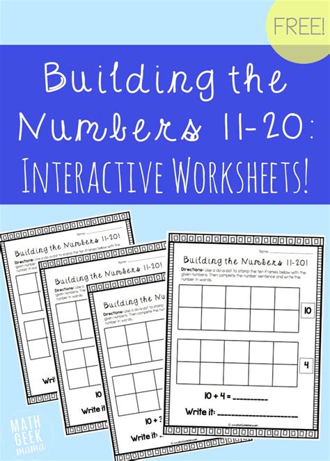 22 KINDERGARTEN MATH WORKSHEETS 1 TO 10