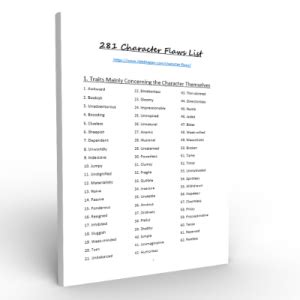 281 Character Flaws to Download [Ultimate List] | Ride the Pen