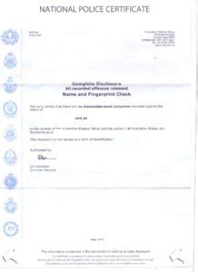 Police Clearance Certificate Australia