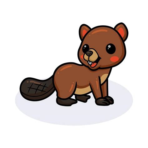 Cute little beaver cartoon posing 11463539 Vector Art at Vecteezy