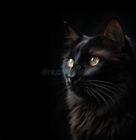 Black fluffy cat stock image. Image of sight, cute, close - 16535443