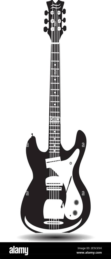 Vector black and white electric solo guitar Stock Vector Image & Art ...