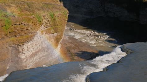 Genesee River and Waterfall in Letchworth State Park, Stock Footage