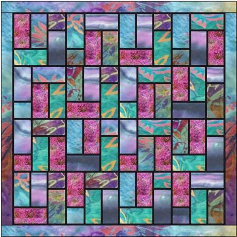 Stained Glass Batik Quilt Pattern Digital - Etsy | Stained glass quilt, Jelly roll quilt ...